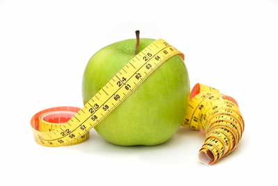 A tape measure with apple