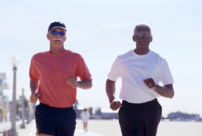 Healthy older guys jogging Healthy older guys jogging
